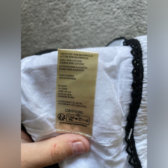 NWT Free People|| Intimately - Enchanted Micro Cami, Black and White Combo,Large - Picture 7 of 7